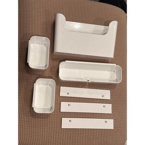 IKEA Pluggis 7 Piece Container Set + Rails White Wall Organizer 502.347.04